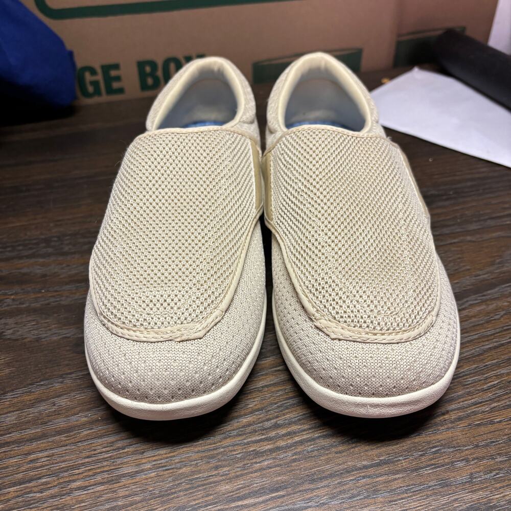 Youyun Diabetic Slip-on Walking Shoes W8.5 M7.5 Beige Memory Foam Sneakers - Picture 3 of 9